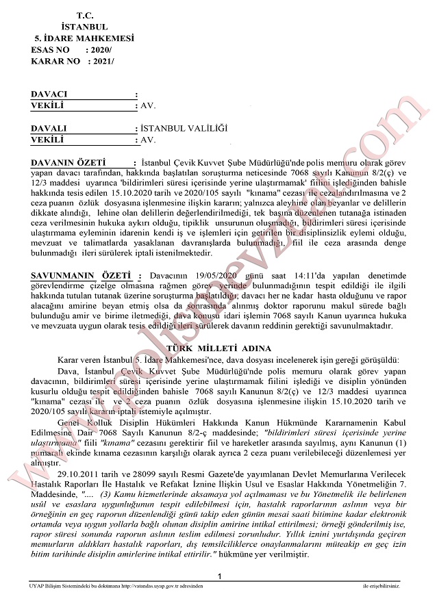 saglik raporunu amire bildirmeme amirin bilgisi ve izni olmadan rapor almak 1