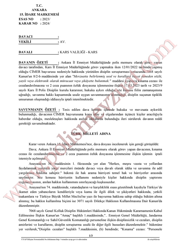 mevzuatta belirlenmiş kurallara riayet etmeden şikayet etmek
