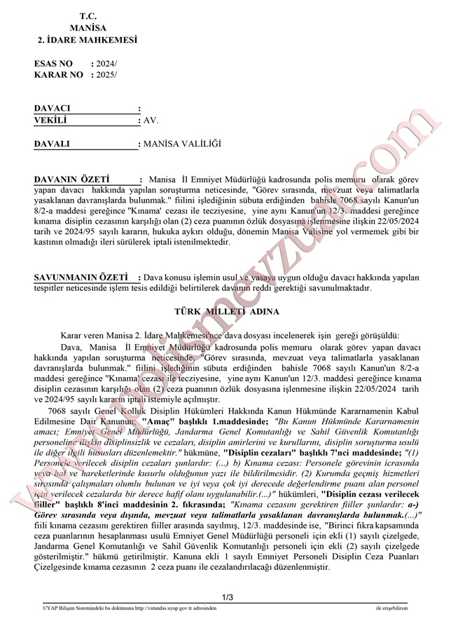 valinin aracına yol vermeyen polise ceza